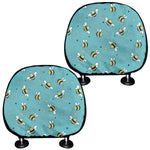 Little Bee Pattern Print Car Headrest Covers