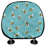 Little Bee Pattern Print Car Headrest Covers