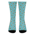 Little Bee Pattern Print Crew Socks