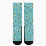 Little Bee Pattern Print Crew Socks