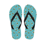Little Bee Pattern Print Flip Flops