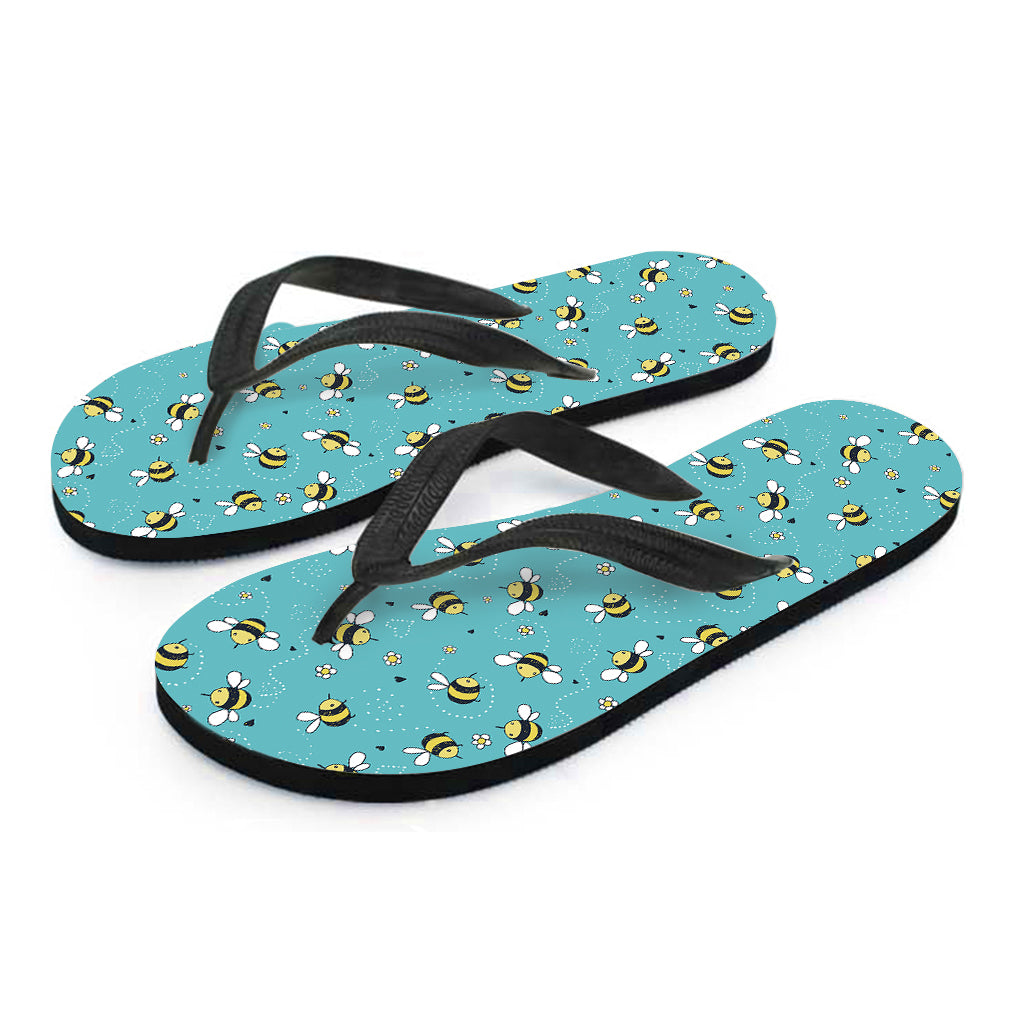 Little Bee Pattern Print Flip Flops