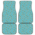 Little Bee Pattern Print Front and Back Car Floor Mats