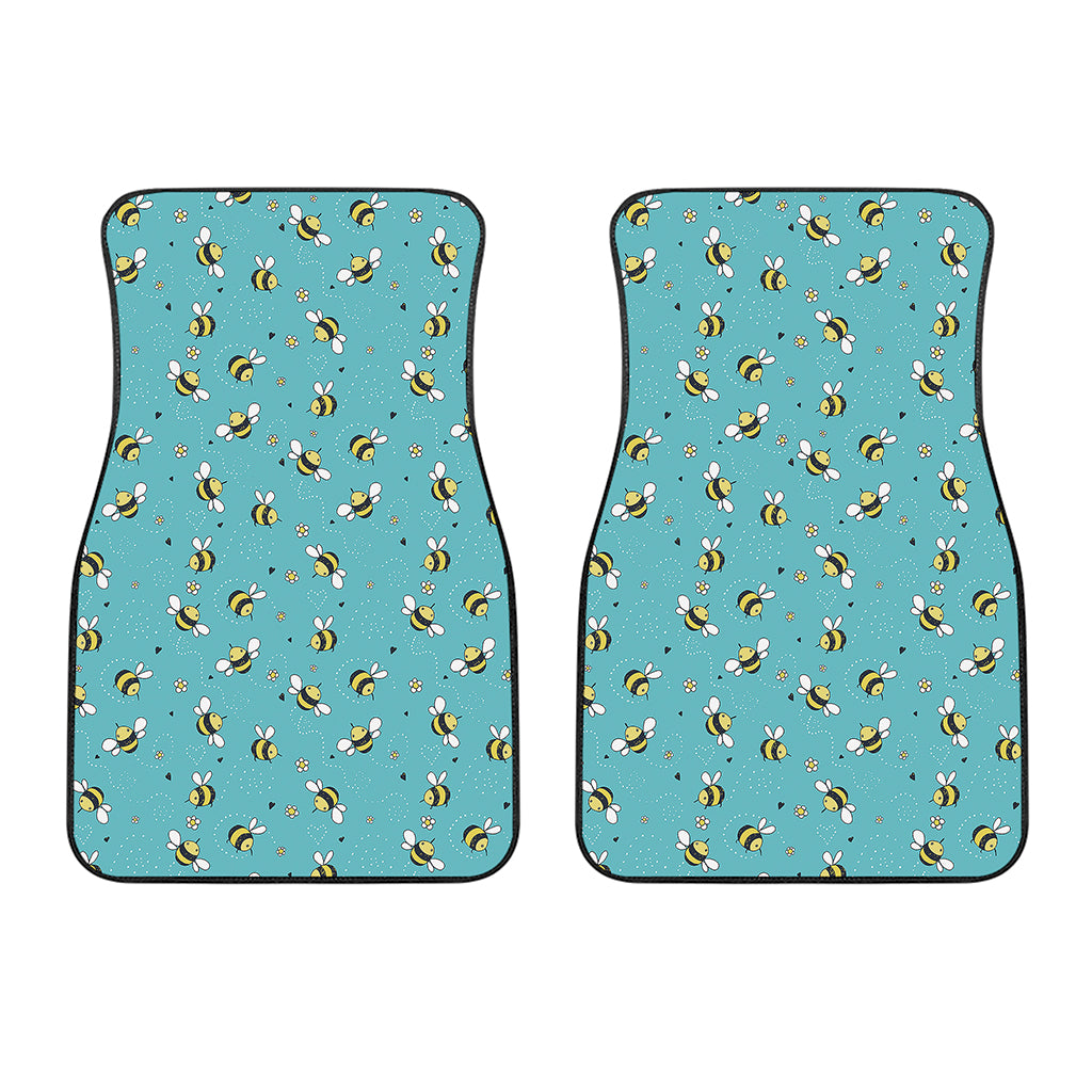 Little Bee Pattern Print Front Car Floor Mats