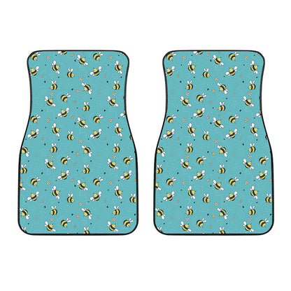 Little Bee Pattern Print Front Car Floor Mats