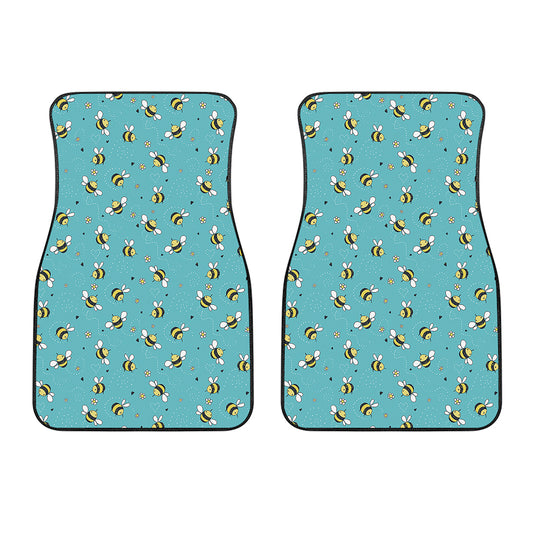 Little Bee Pattern Print Front Car Floor Mats