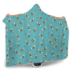 Little Bee Pattern Print Hooded Blanket