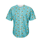 Little Bee Pattern Print Men's Baseball Jersey