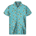 Little Bee Pattern Print Men's Short Sleeve Shirt
