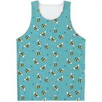 Little Bee Pattern Print Men's Tank Top