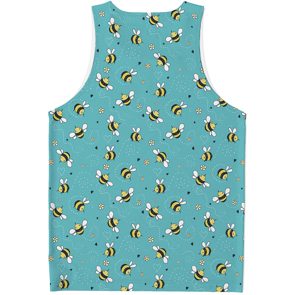 Little Bee Pattern Print Men's Tank Top