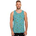 Little Bee Pattern Print Men's Tank Top
