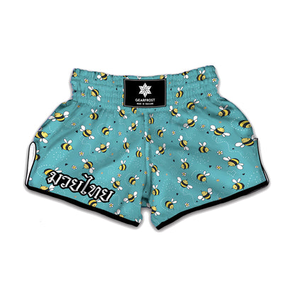 Little Bee Pattern Print Muay Thai Boxing Shorts