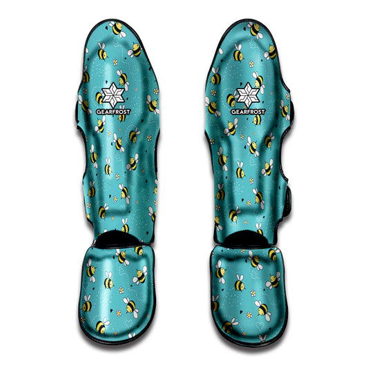 Little Bee Pattern Print Muay Thai Shin Guard