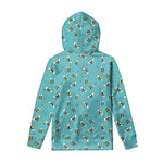Little Bee Pattern Print Pullover Hoodie