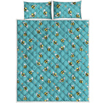Little Bee Pattern Print Quilt Bed Set