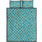 Little Bee Pattern Print Quilt Bed Set