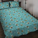 Little Bee Pattern Print Quilt Bed Set