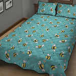 Little Bee Pattern Print Quilt Bed Set