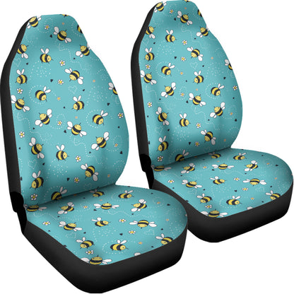 Little Bee Pattern Print Universal Fit Car Seat Covers