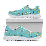 Little Bee Pattern Print White Sneakers