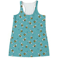 Little Bee Pattern Print Women's Racerback Tank Top
