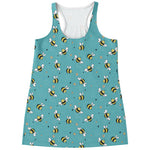 Little Bee Pattern Print Women's Racerback Tank Top