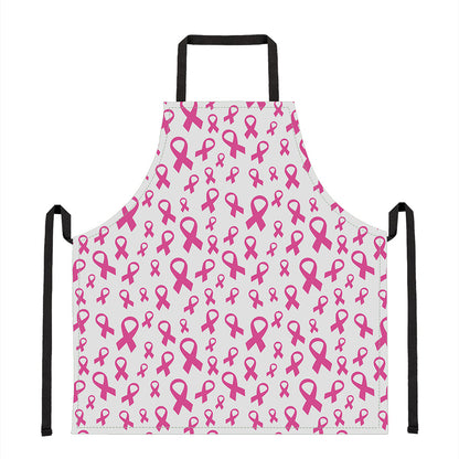Little Breast Cancer Ribbon Print Apron