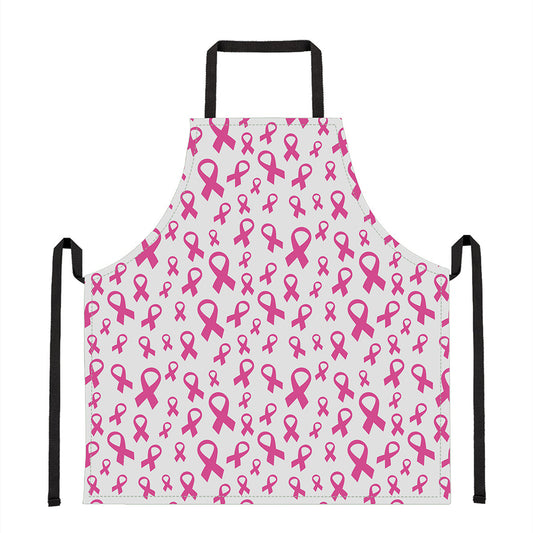Little Breast Cancer Ribbon Print Apron