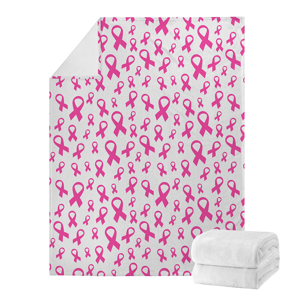 Little Breast Cancer Ribbon Print Blanket