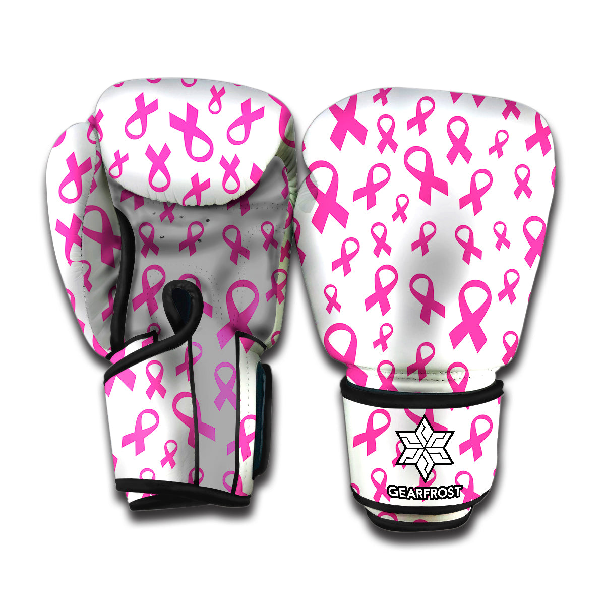 Little Breast Cancer Ribbon Print Boxing Gloves