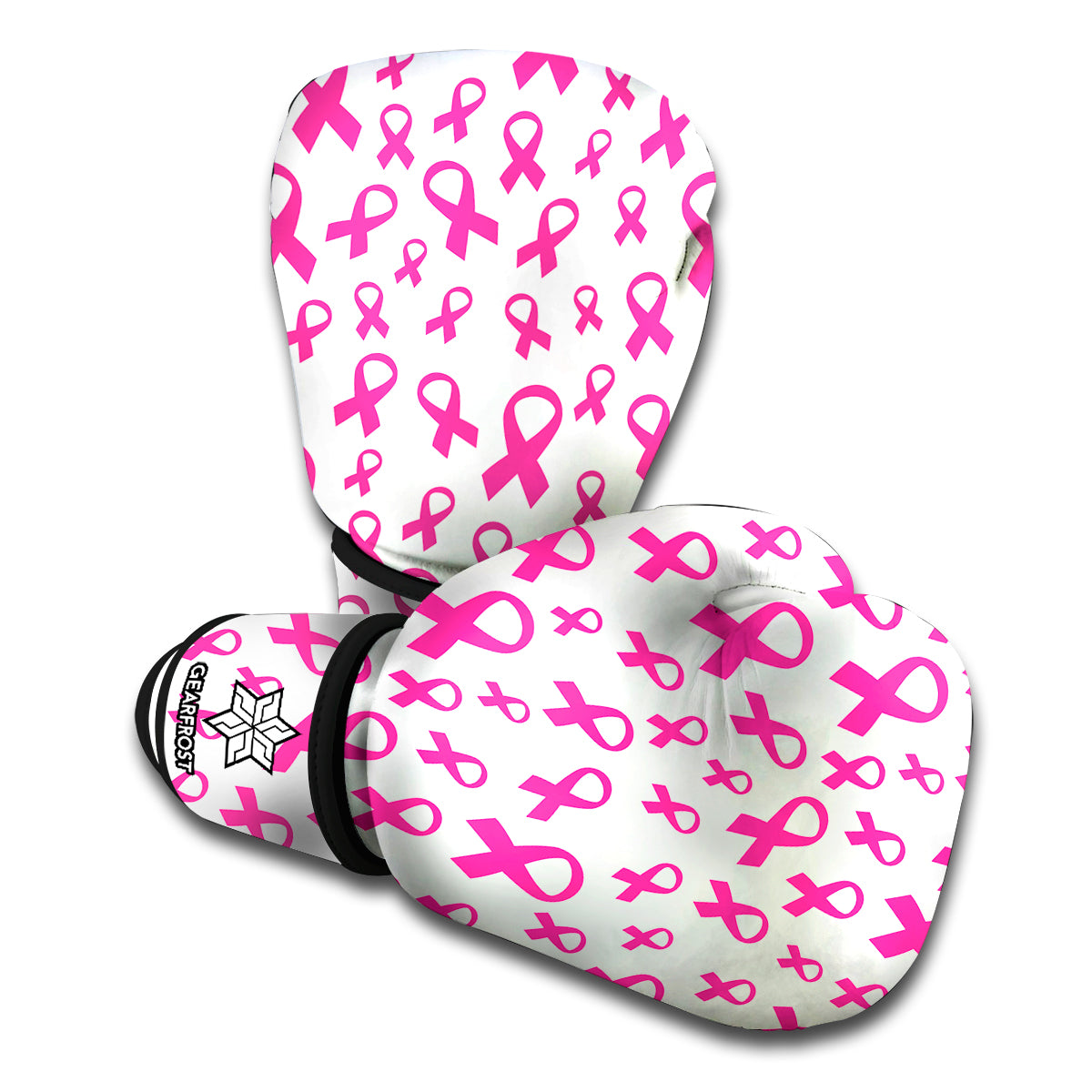 Little Breast Cancer Ribbon Print Boxing Gloves