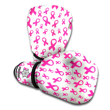 Little Breast Cancer Ribbon Print Boxing Gloves
