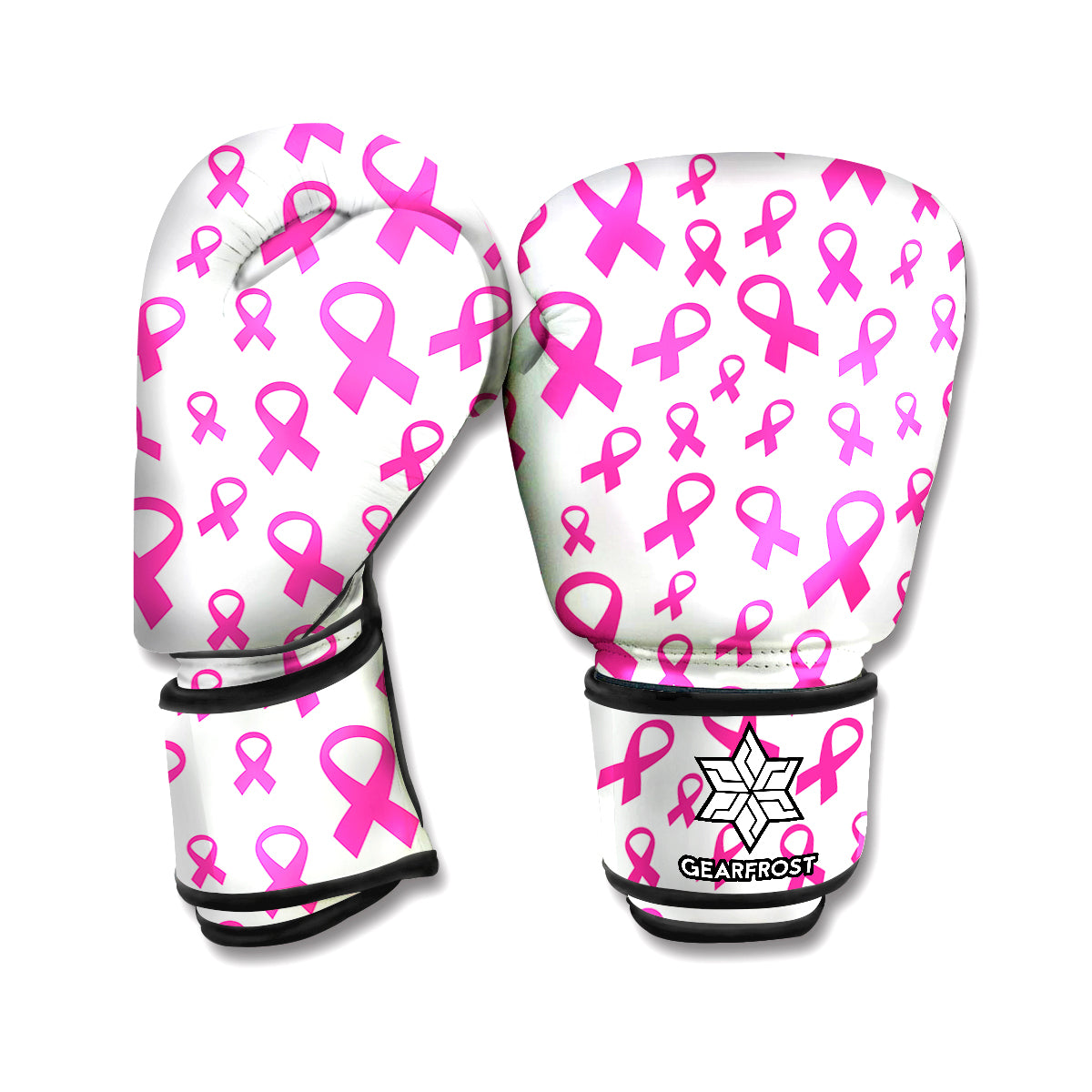 Little Breast Cancer Ribbon Print Boxing Gloves