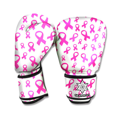 Little Breast Cancer Ribbon Print Boxing Gloves