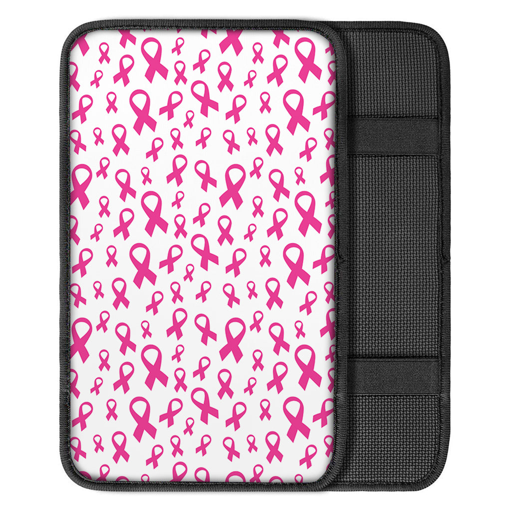 Little Breast Cancer Ribbon Print Car Center Console Cover