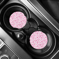 Little Breast Cancer Ribbon Print Car Coasters
