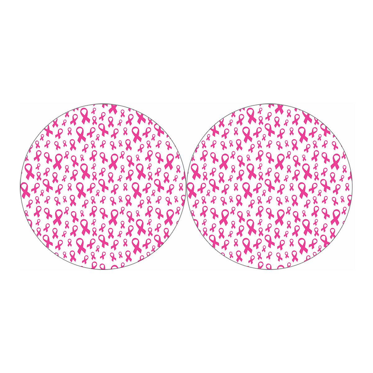 Little Breast Cancer Ribbon Print Car Coasters