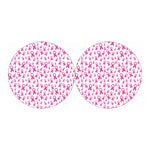 Little Breast Cancer Ribbon Print Car Coasters
