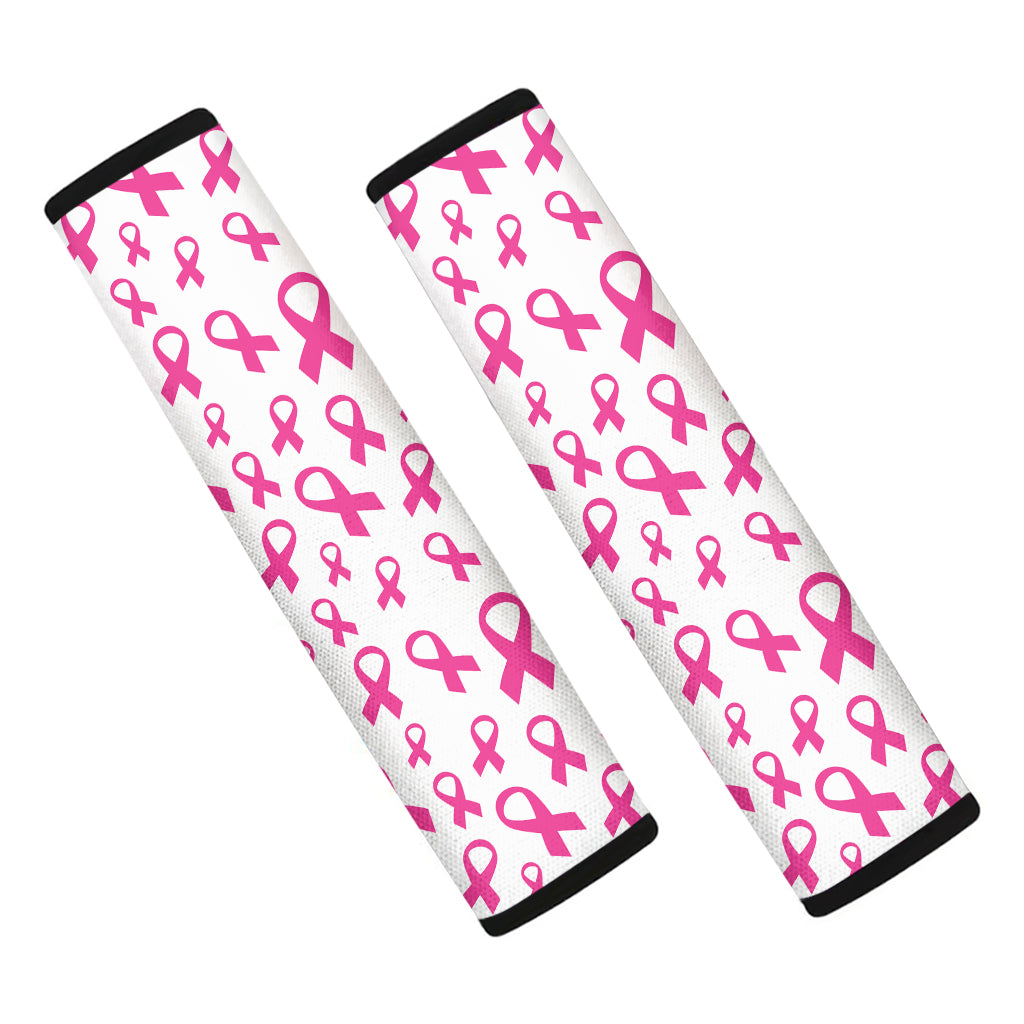 Little Breast Cancer Ribbon Print Car Seat Belt Covers