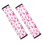 Little Breast Cancer Ribbon Print Car Seat Belt Covers