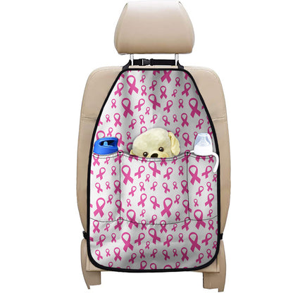 Little Breast Cancer Ribbon Print Car Seat Organizers