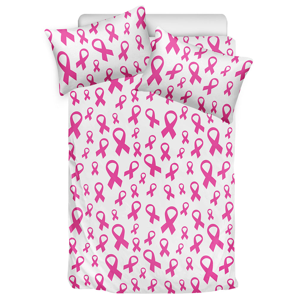 Little Breast Cancer Ribbon Print Duvet Cover Bedding Set