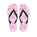 Little Breast Cancer Ribbon Print Flip Flops