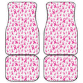 Little Breast Cancer Ribbon Print Front and Back Car Floor Mats