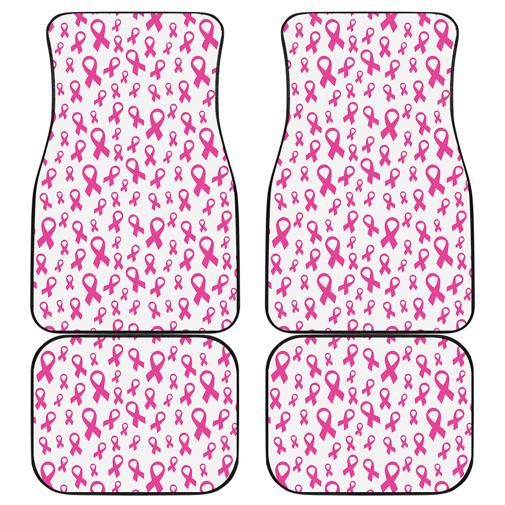 Little Breast Cancer Ribbon Print Front and Back Car Floor Mats