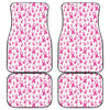 Little Breast Cancer Ribbon Print Front and Back Car Floor Mats