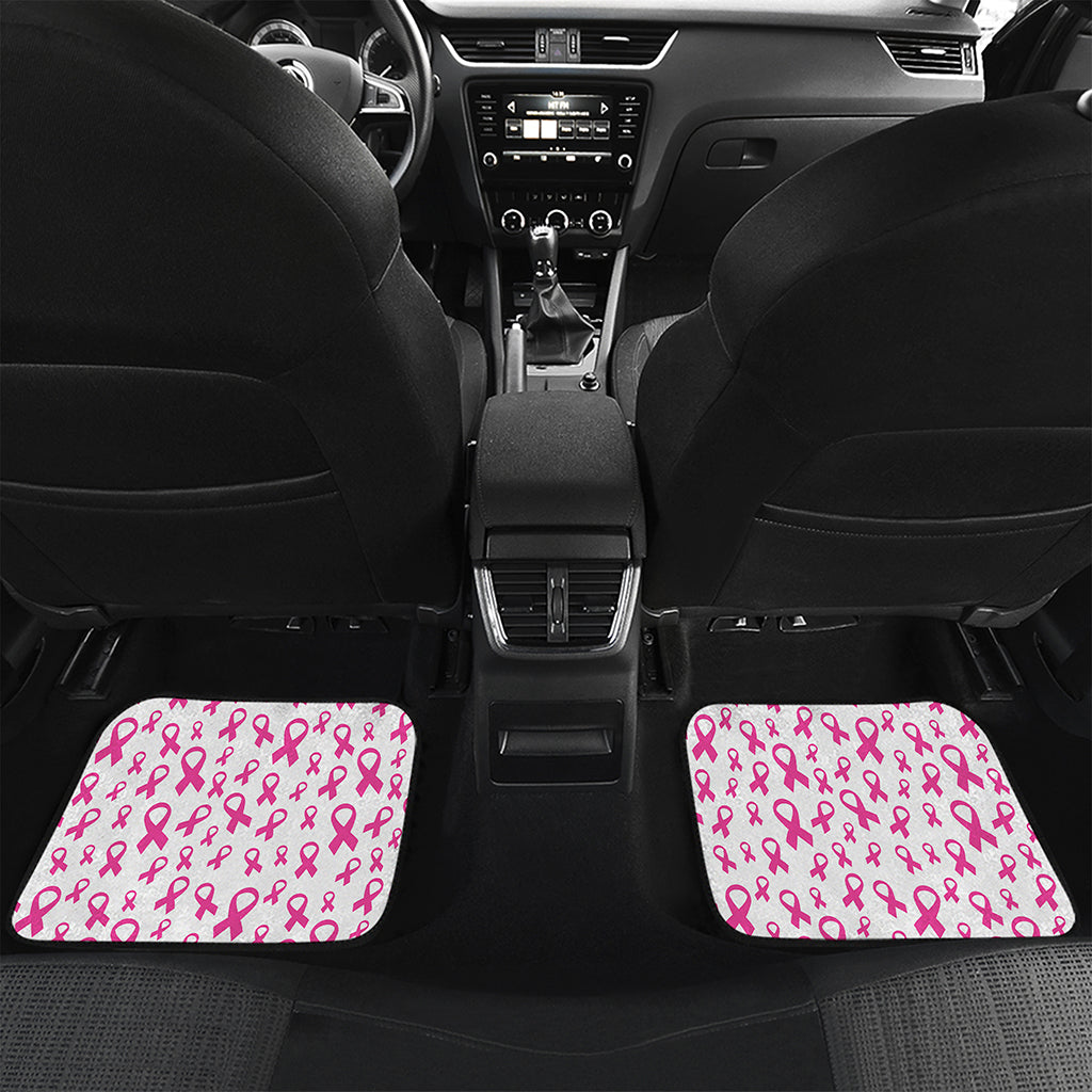 Little Breast Cancer Ribbon Print Front and Back Car Floor Mats