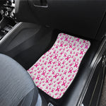 Little Breast Cancer Ribbon Print Front and Back Car Floor Mats