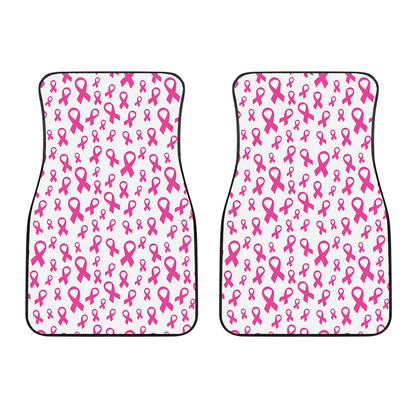 Little Breast Cancer Ribbon Print Front Car Floor Mats